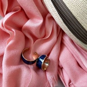 Banana Republic Gold & Navy Hoops